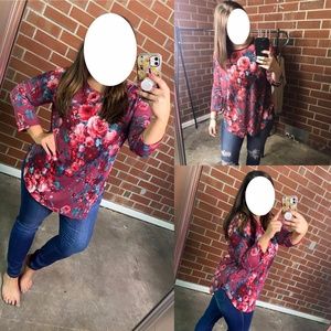 Magenta Floral Top